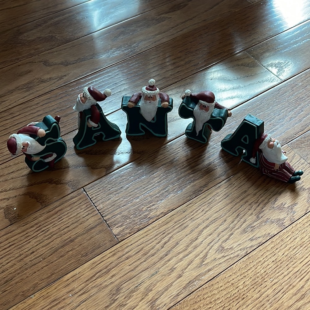 Green Santa Decoration Letters